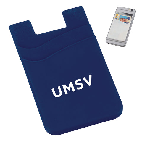 Dual Pocket Silicone Phone Wallet - Navy